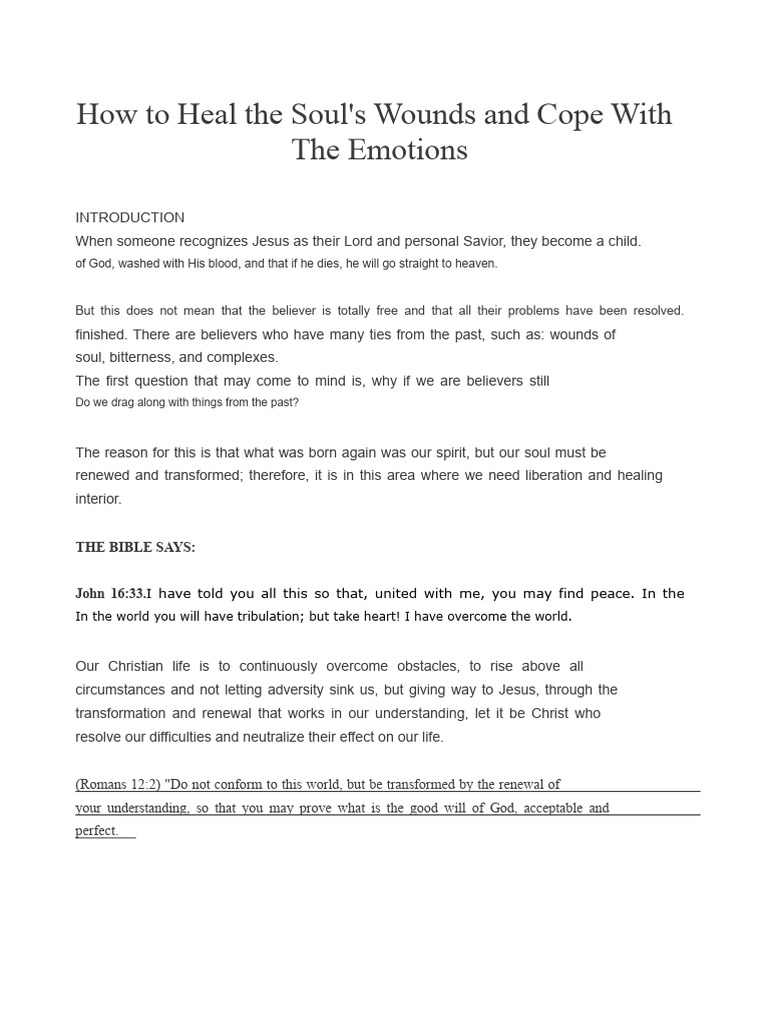 Healing Soul Wounds Through Faith | PDF | Forgiveness | Soul