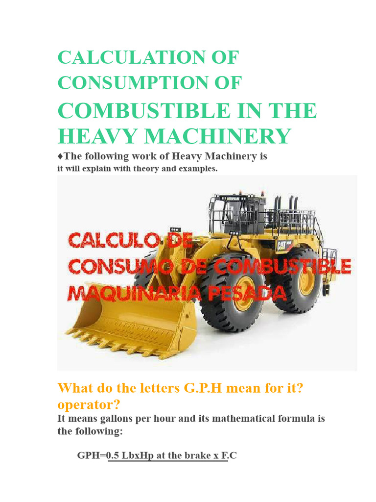 Heavy Machinery Fuel Consumption Guide | PDF