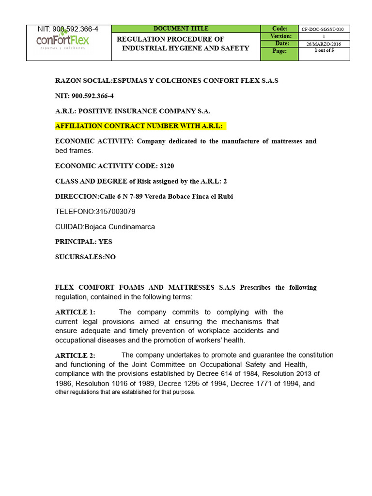 Industrial Hygiene & Safety Regulations | PDF | Occupational Safety And ...