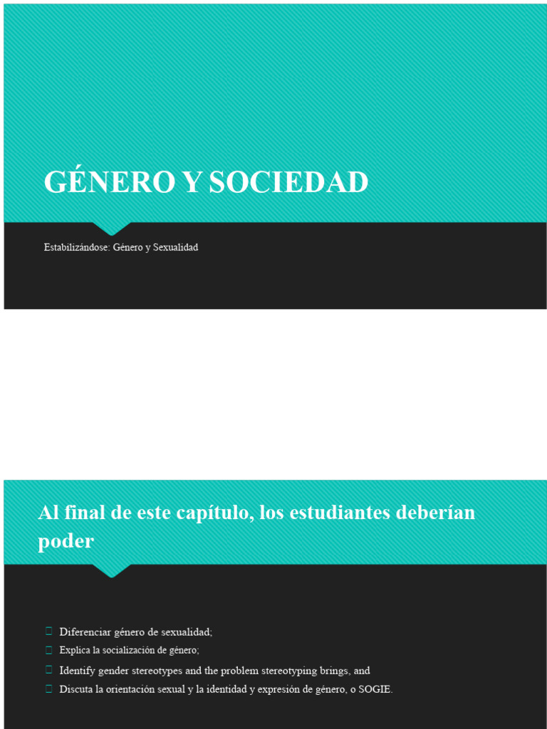 Género y Sociedad Lección 1 | PDF | Estudios de género | Género