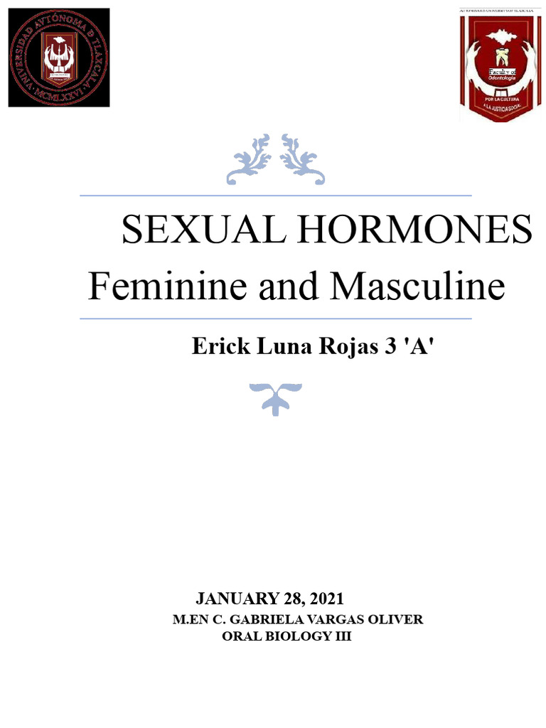 Comparative Table of Sex Hormones M and F - Erick Luna Rojas | PDF ...