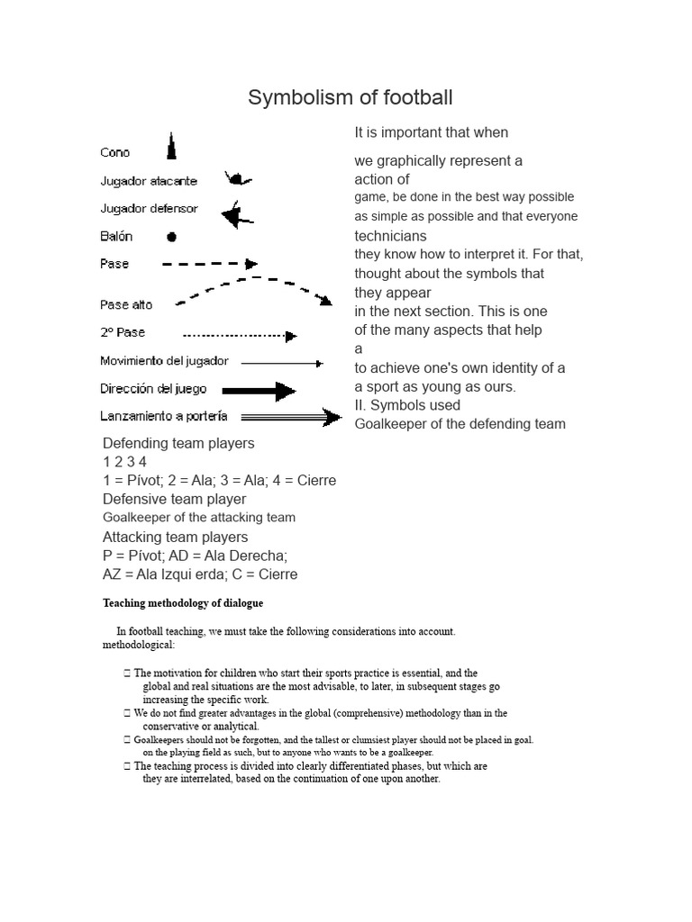 Football Symbolism and Teaching Methods | PDF | Defender (Association ...