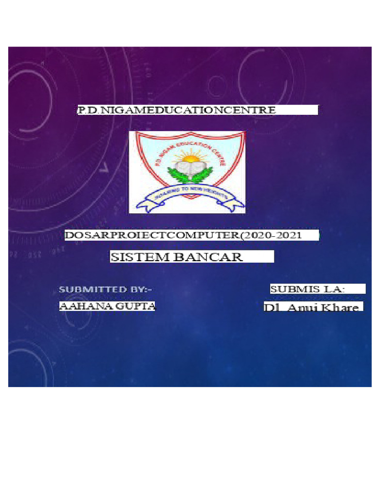 Proiect Clasa 12 de Informatica Pe Sistemul Bancar | PDF