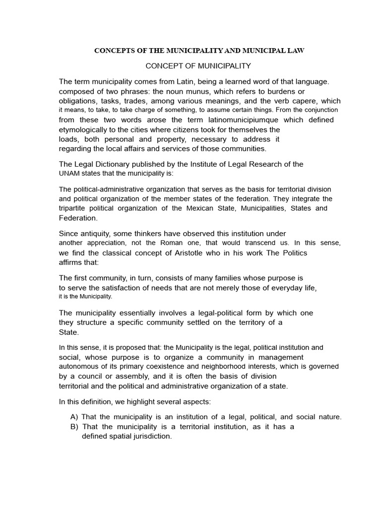 Understanding Municipality and Municipal Law | PDF | Sources Of Law ...