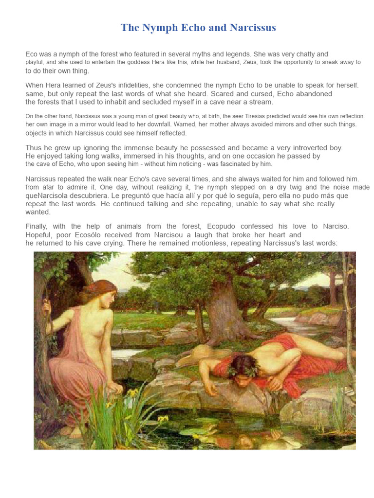 The Nymph Echo and Narcissus | PDF