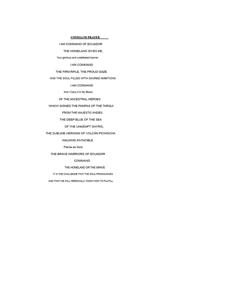 Command Prayer and Decalogue | PDF