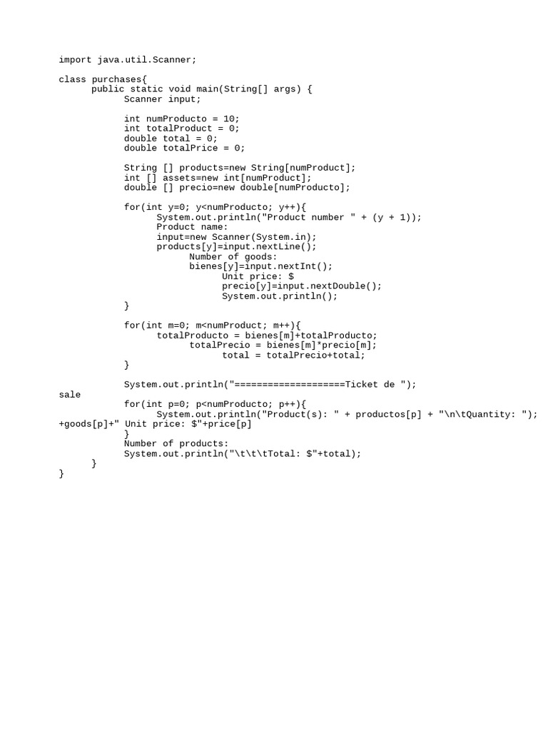 Java Code For Shopping Cart | PDF