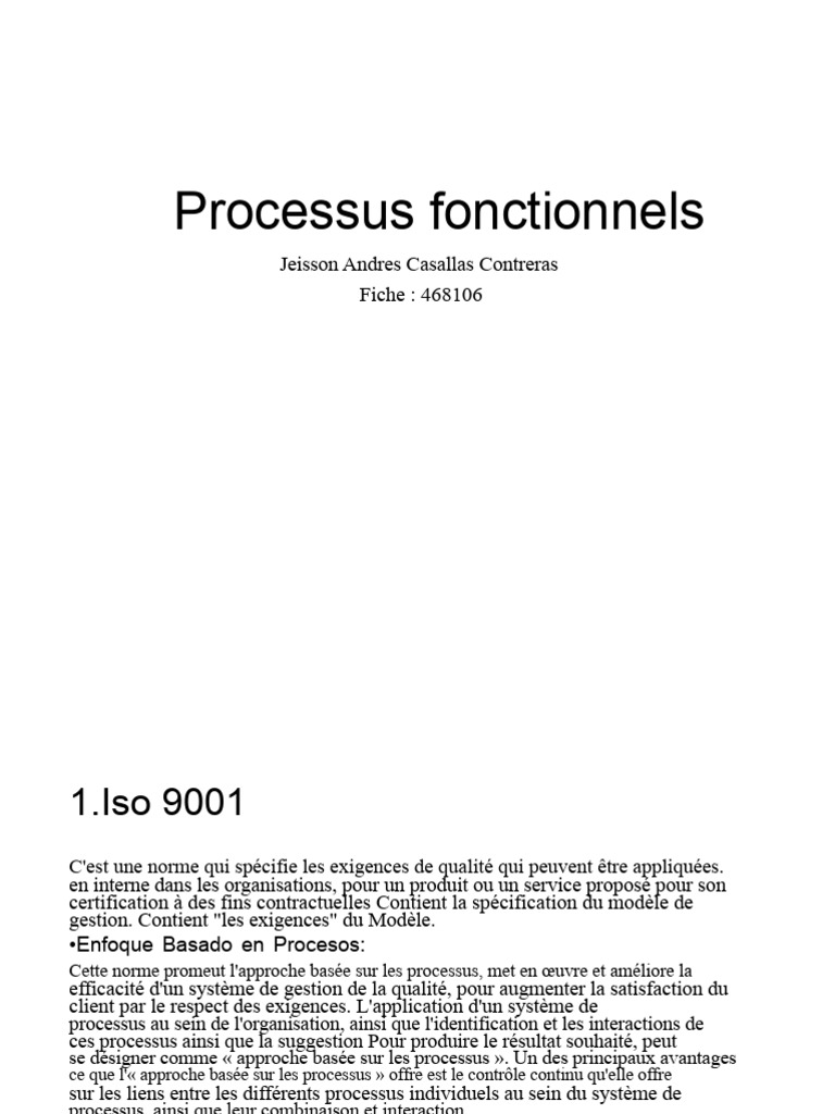 Gestion des processus et amélioration continue | PDF | Management de la ...