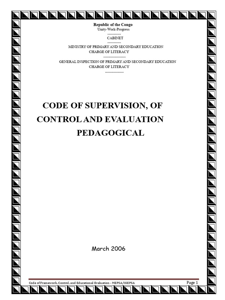 Congo Educational Evaluation Framework | PDF | Teachers | Pedagogy
