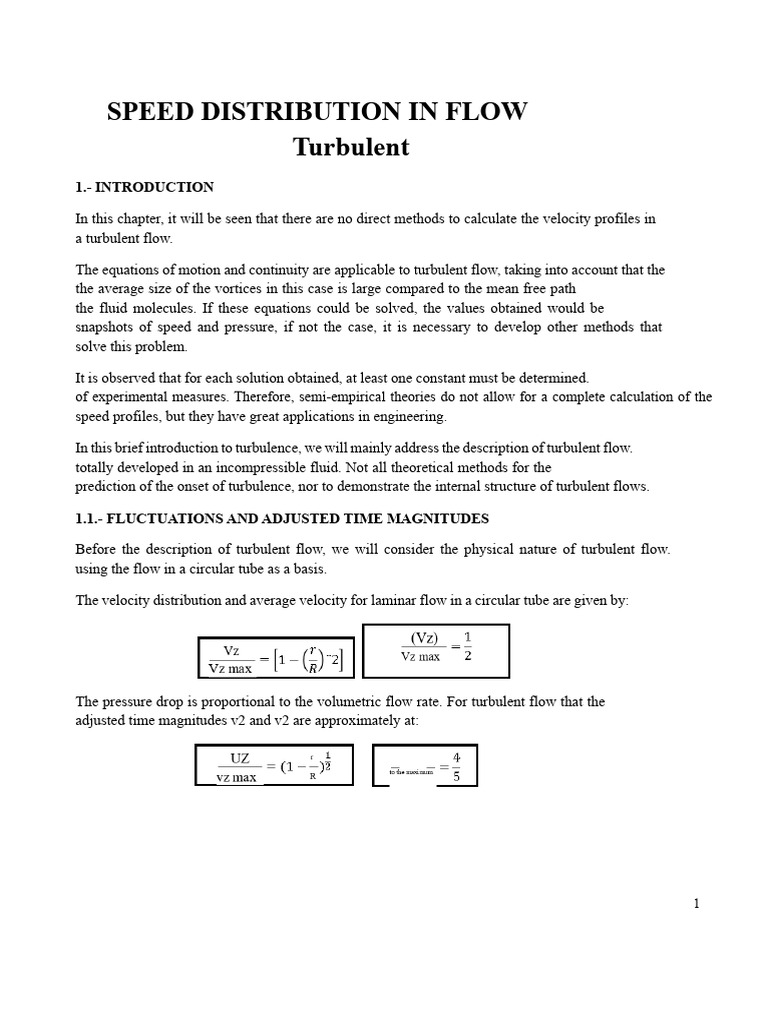 Turbulent Flow Speed Distribution Analysis | PDF | Fluid Dynamics ...