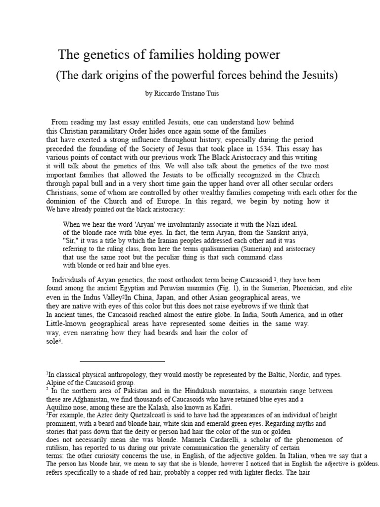 Genetics of Power in Jesuit Families | PDF | Angel | Vlad The Impaler