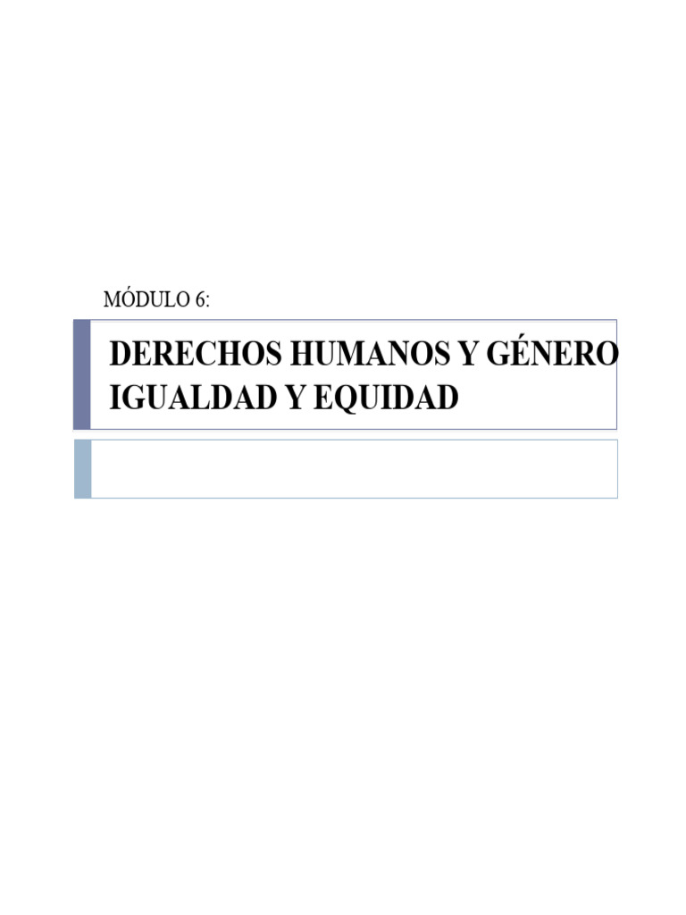 Derechos Humanos y Equidad de Género | PDF | Derechos humanos ...