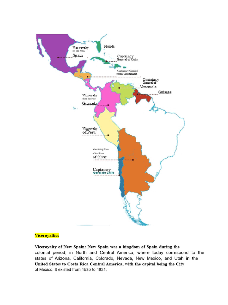 Vice-kingdoms and general captaincies | PDF | North America | Latin America