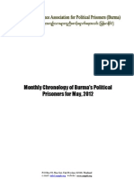 Monthly Chronology of Burma Political Prisoners for May 2012