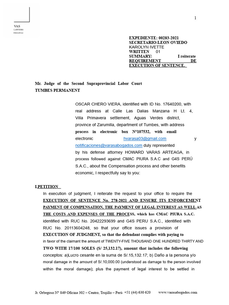 I reiterate the Request for Execution of Judgment | PDF | Judiciaries ...