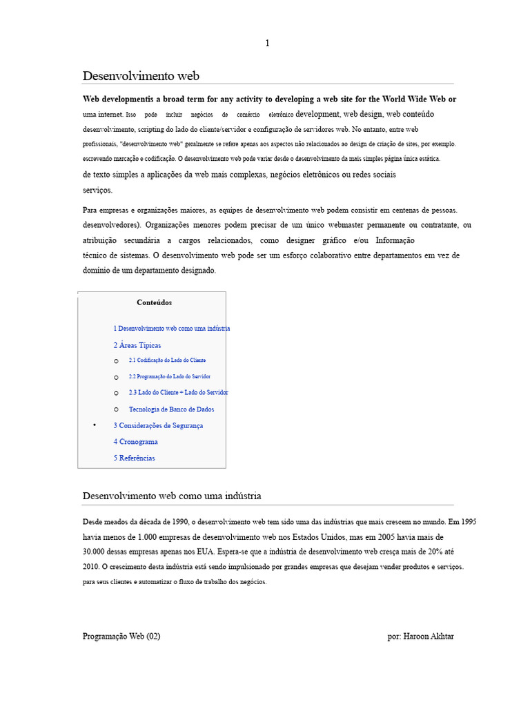 Introdução ao Desenvolvimento Web | PDF | Rede mundial de computadores ...