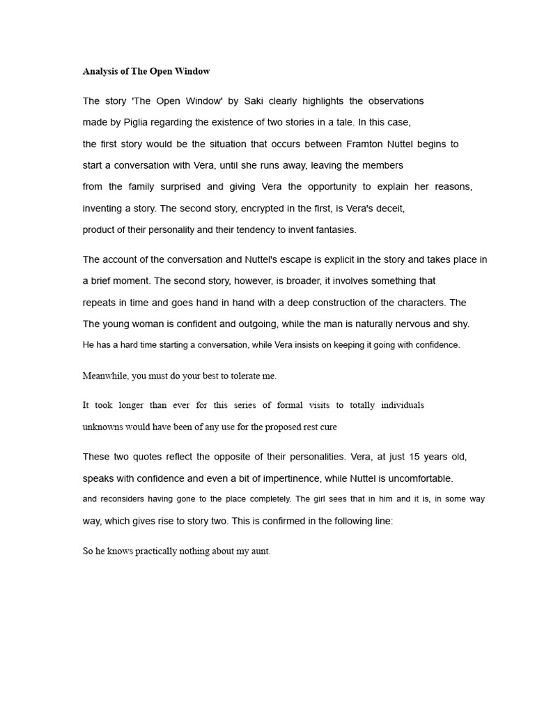 Analysis of The Short Story 