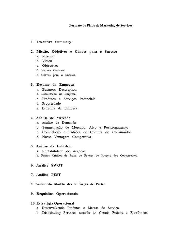 Plano de Marketing para Serviços Eficaz | PDF