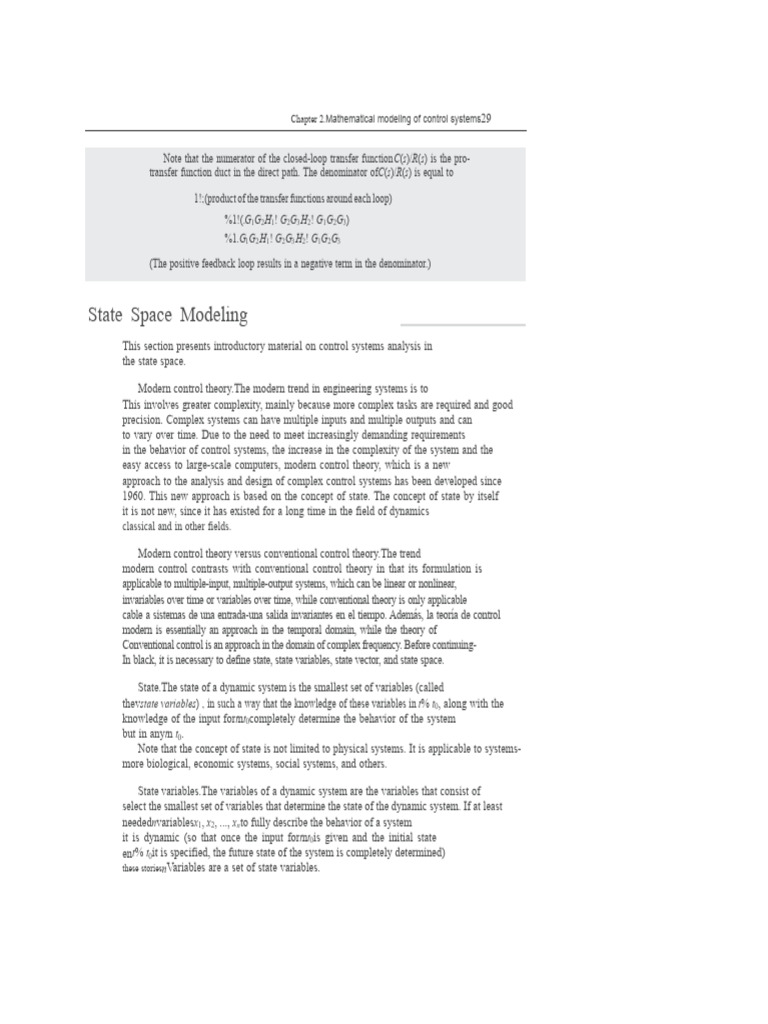 Modeling in State Space | PDF | Control Theory | System