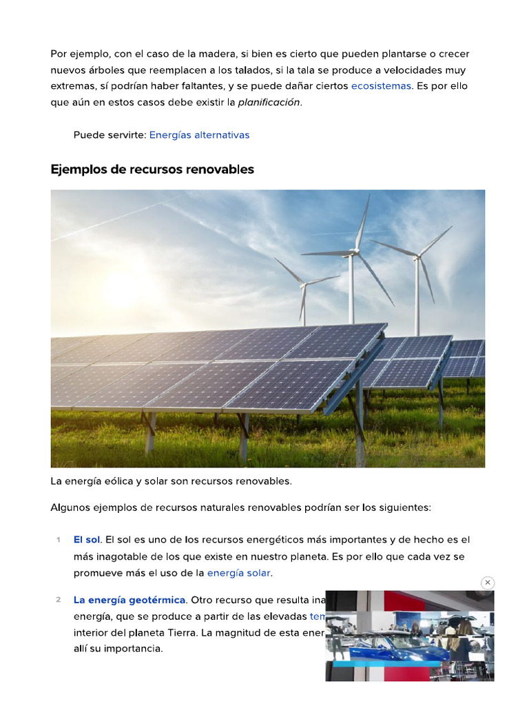 110 Examples of Renewable Resources | PDF