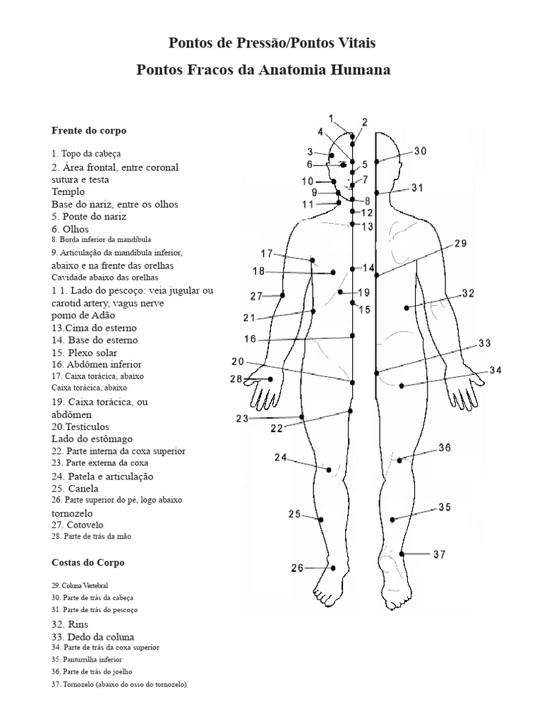 Pontos Vitais e Fracos da Anatomia | PDF
