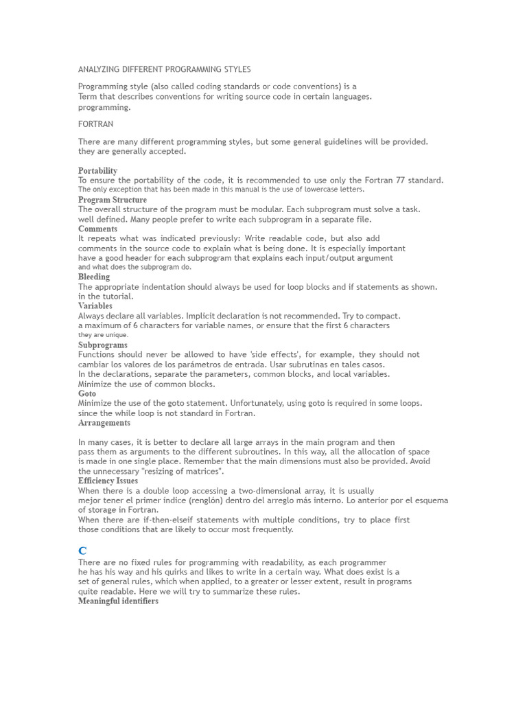 Programming Style Guidelines Overview | PDF | Data Type | Integer ...
