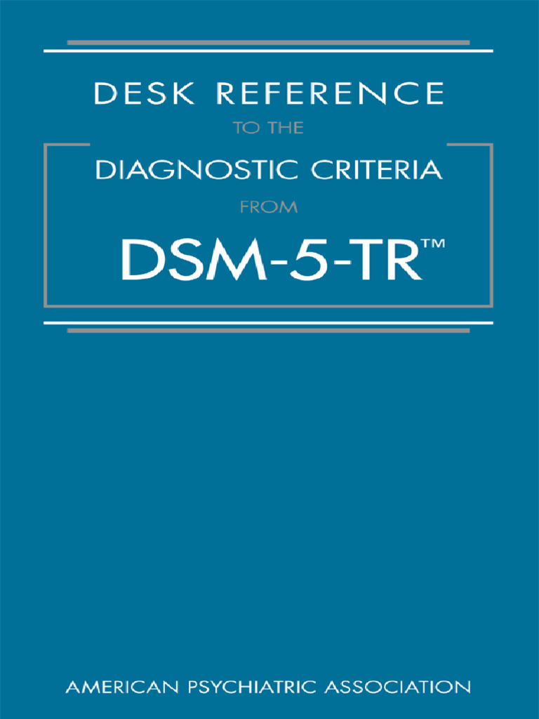 Desk Reference DSM 5 TR Person Disorders | PDF
