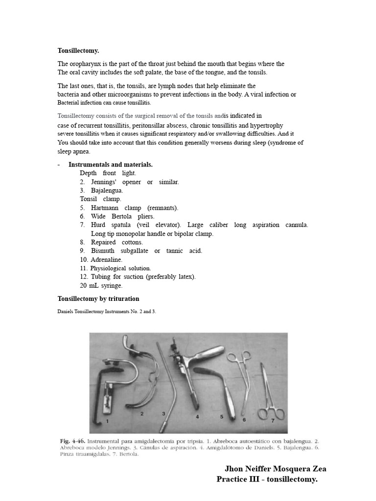 Tonsillectomy Techniques and Instruments | PDF | Medical Specialties ...