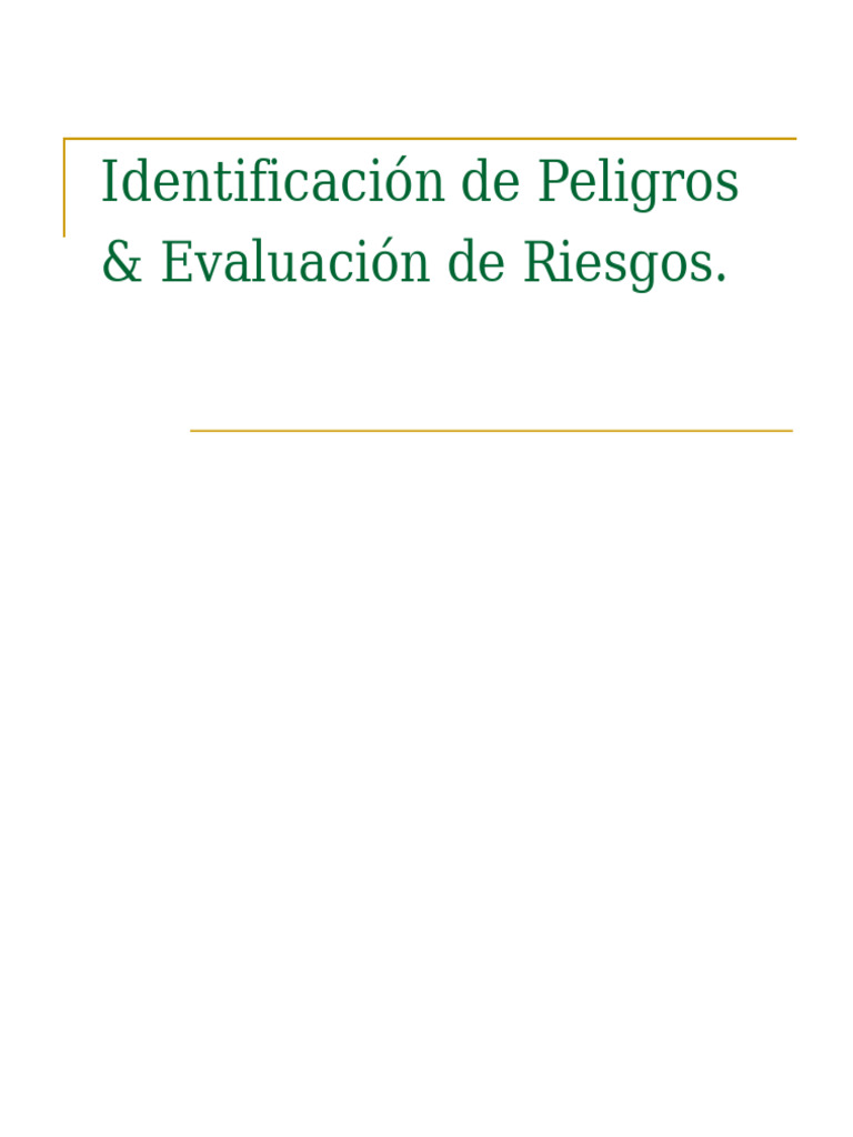 Identificación de Peligros y Evaluación de Riesgos | PDF | Riesgo ...