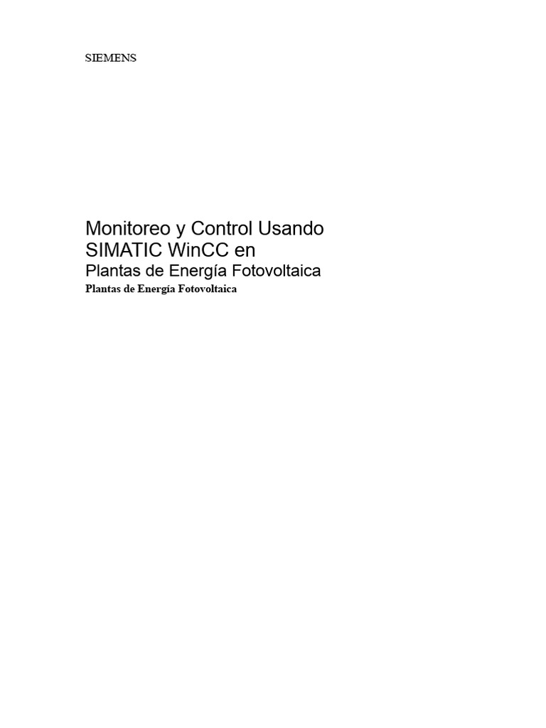 Monitoreo Solar con WinCC en Energía Fotovoltaica | PDF | Herida | Sensor