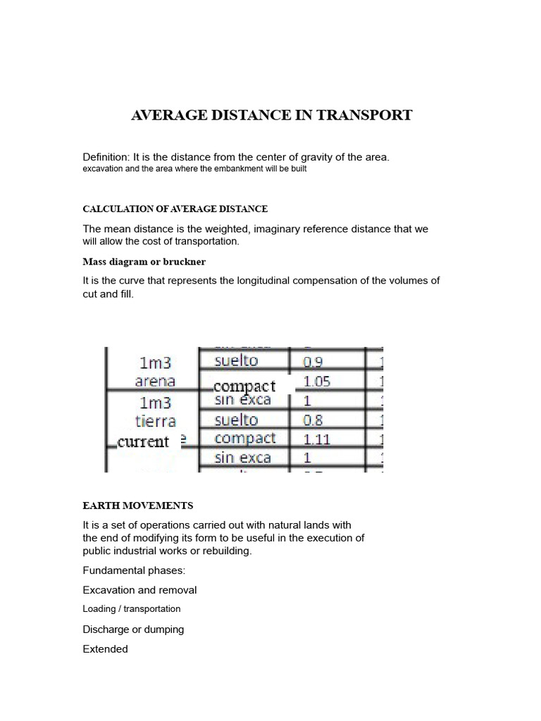 Average Distance in Earthmoving Transport | PDF | Tractor | Acceleration