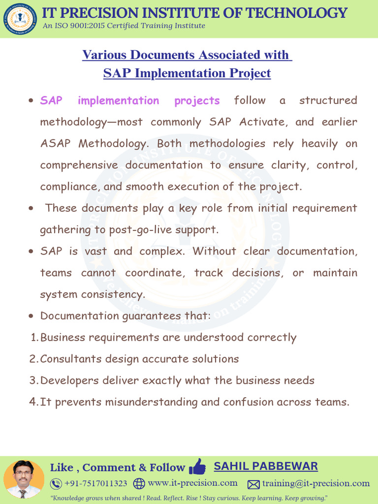 Essential SAP Project Documentation Guide | PDF | Specification ...