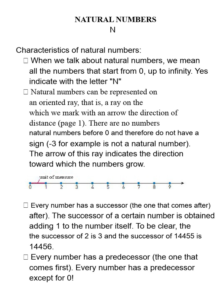 Understanding Natural Numbers and Operations | PDF | Subtraction ...