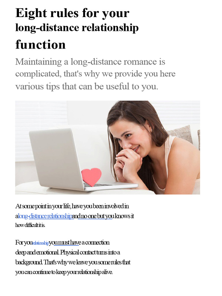 8 Tips for Long-Distance Relationships | PDF | Behavioural Sciences ...