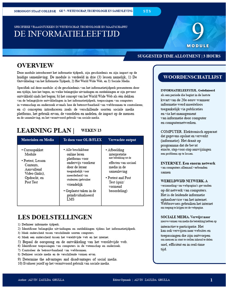 Module 9 Het Informatie Tijdperk | PDF