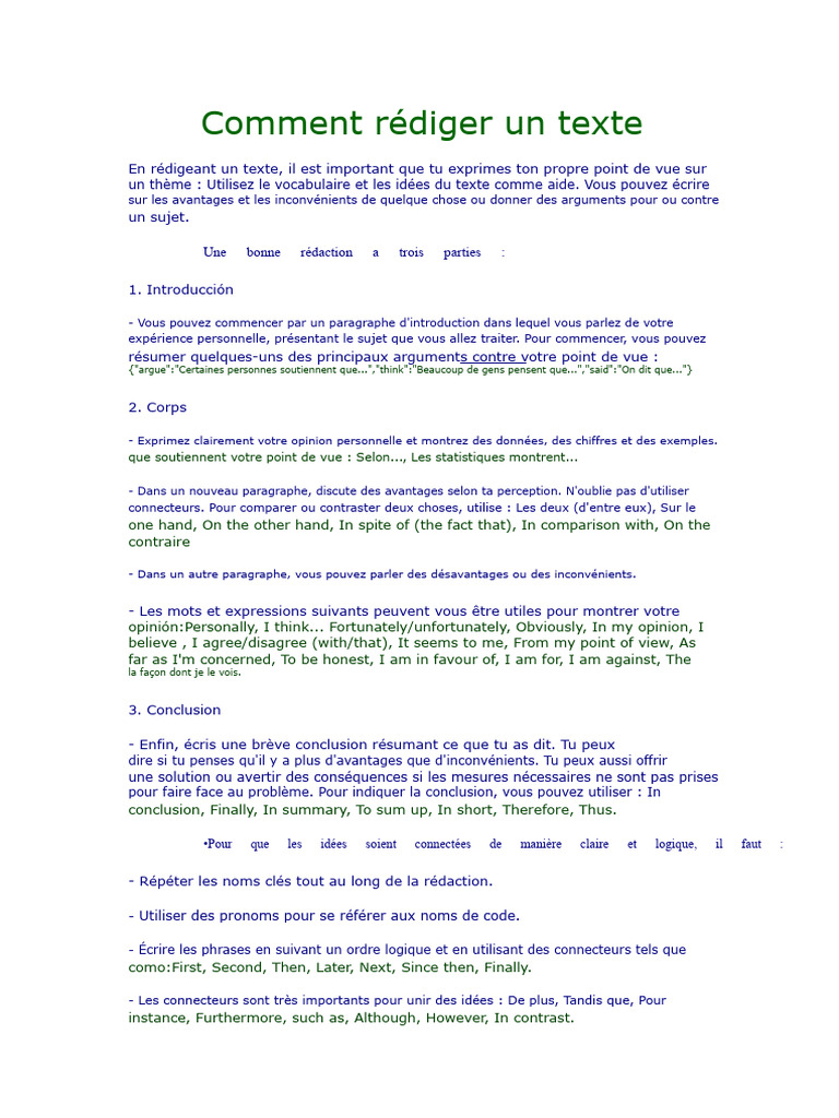 Guide pour rédiger un texte efficace | PDF | Phrase | Sujet (Grammaire)