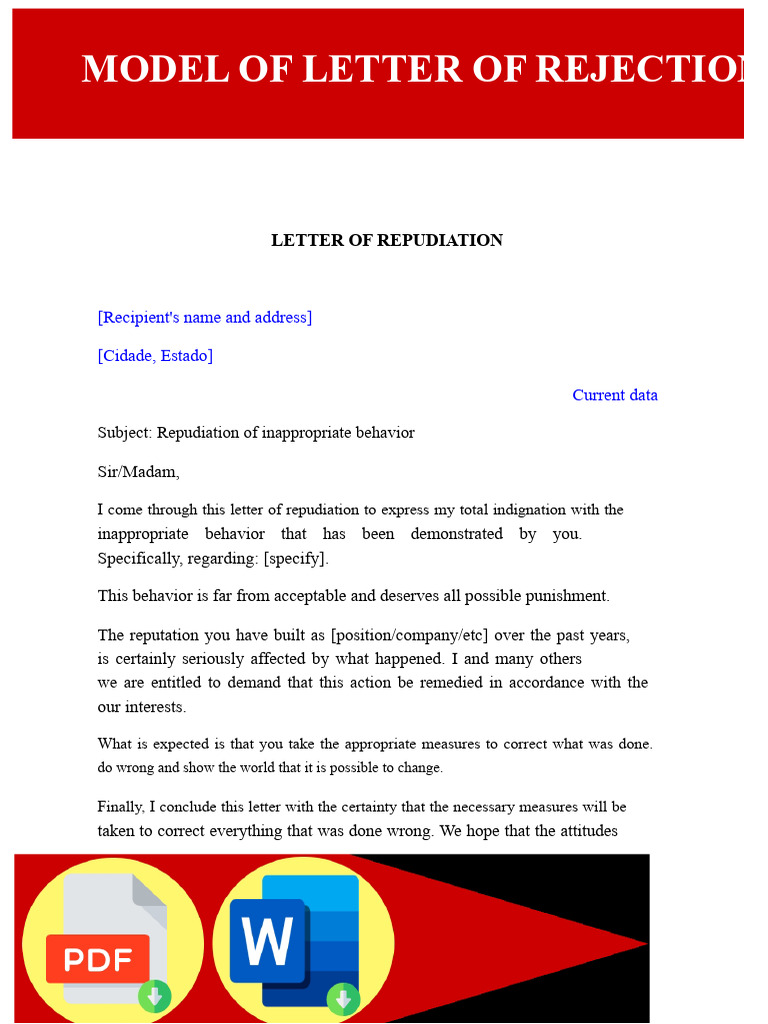 Model Letter of Denunciation | PDF