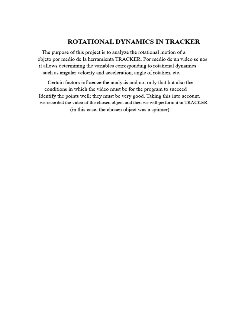 Analyzing Spinner Dynamics with TRACKER | PDF | Velocity | Rotation ...