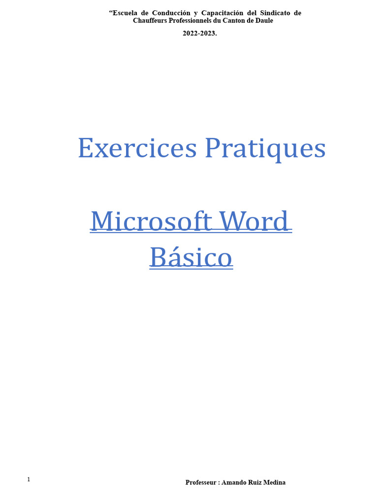 Exercices Pratiques de Word 2022-2023 | PDF | Microsoft Word