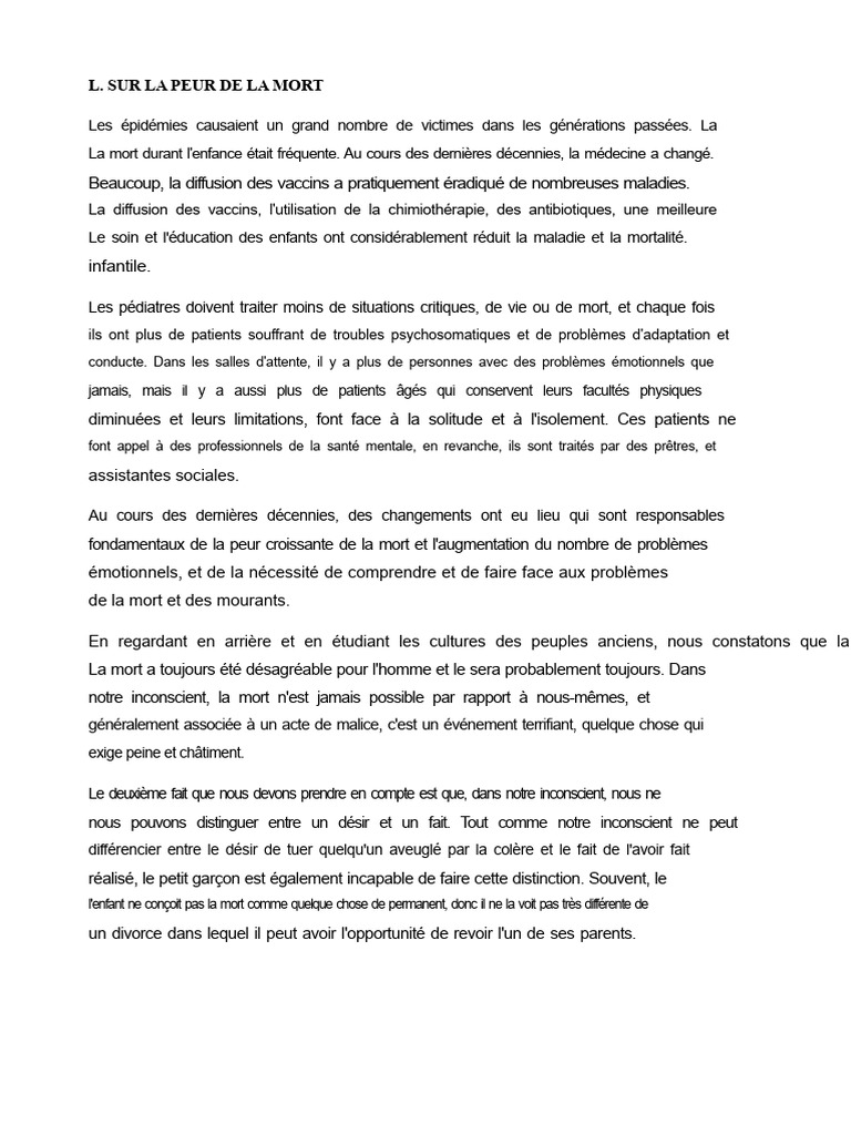 Comprendre la peur de la mort et ses impacts | PDF | Vaccination | Colère