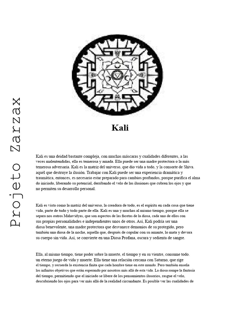 Kali: Diosa de Vida y Muerte en Ritual | PDF | Kali | Diosa