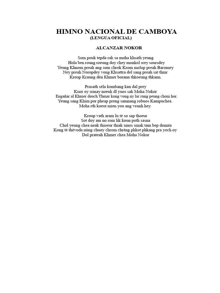 Himnos Nacionales de Asia: Letras y Traducciones | PDF | Canciones ...
