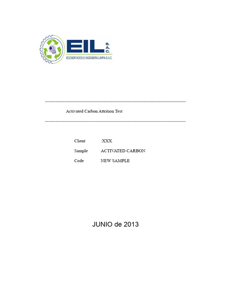 Activated Carbon Attrition Test Results | PDF | Adsorption | Carbon