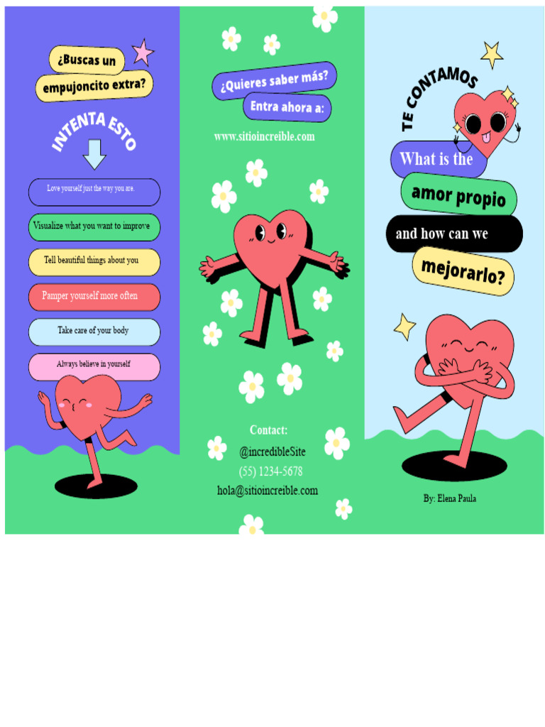 Flyer About Self-Love Illustrated Modern Green Purple Blue Red and ...