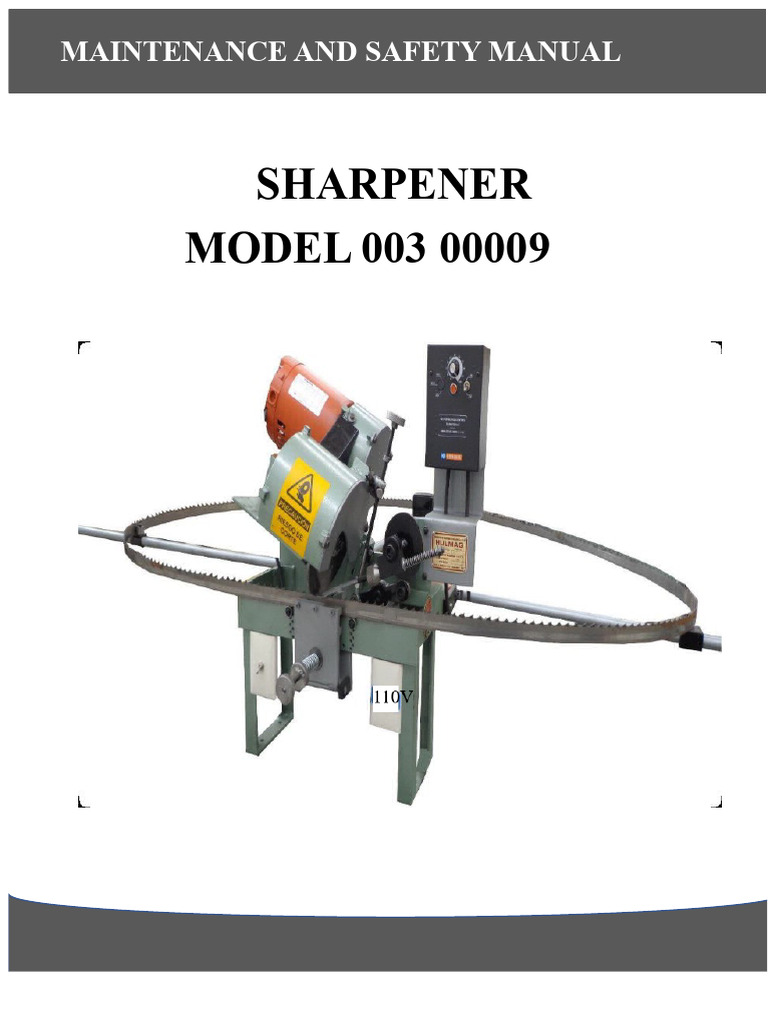 Sharpening Machine Maintenance Guide | PDF | Manufactured Goods ...