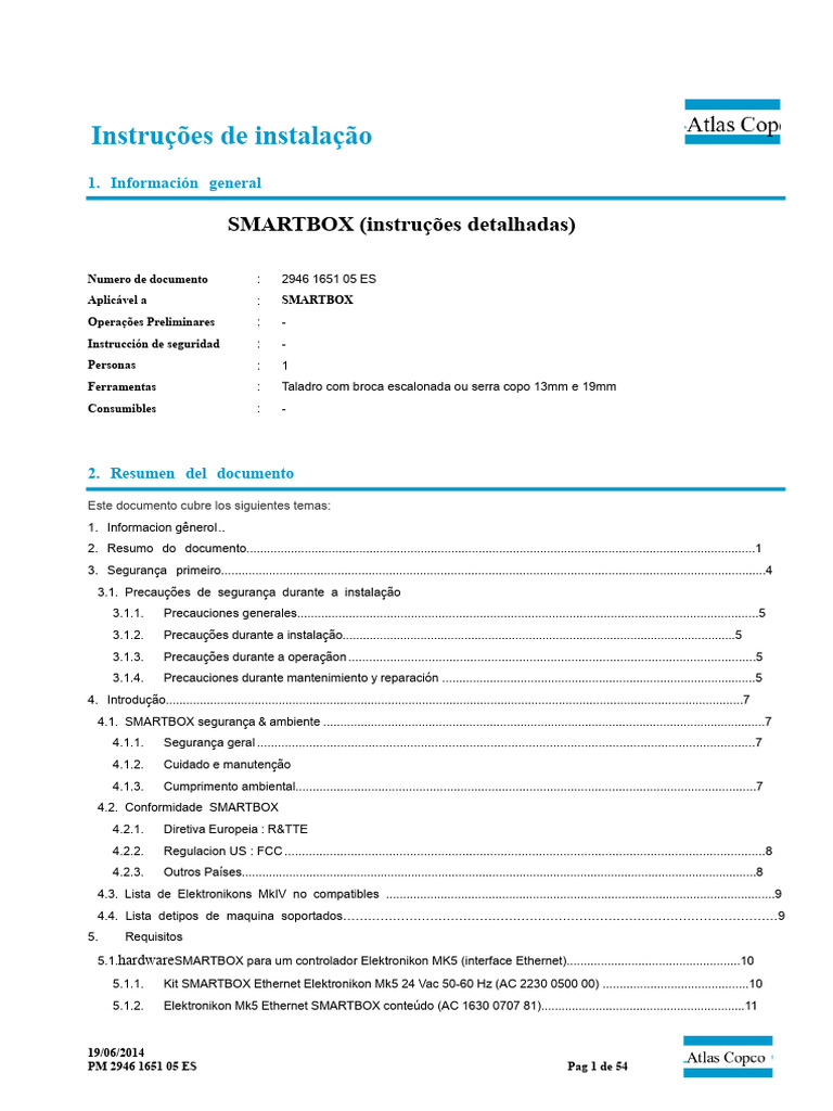 2946 1651 05 PT Instalação Do SMARTBOX (Instruções Detalhadas) PDF ...