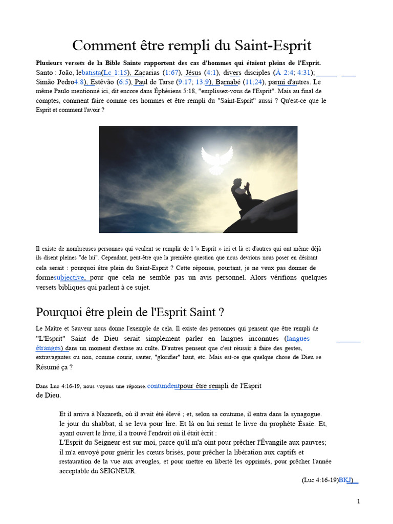 Comment être rempli du Saint-Esprit | PDF | Saint-Esprit | Dieu