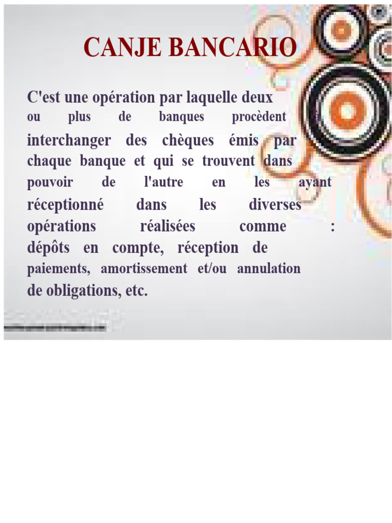 Canje Bancario et Interbancaire Explicatif | PDF | Banques | Chèque