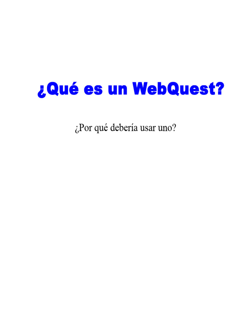 ¿Qué Es Un WebQuest? | PDF | Inteligencia | Cognición