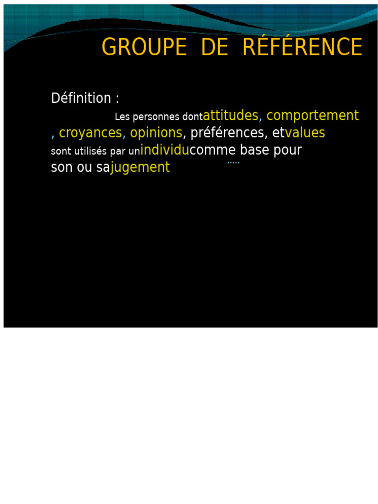 Types et avantages des groupes de référence | PDF | Psychologie ...